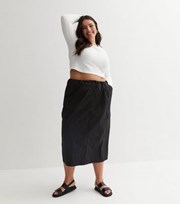 New Look Curves Black Parachute Midaxi Skirt